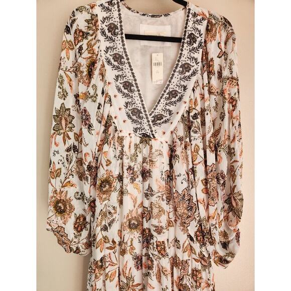 NWD By Anthropologie V-Neck Long-Sleeve Maxi Dress Size XXS Neutral #MA412 - Picture 5 of 13